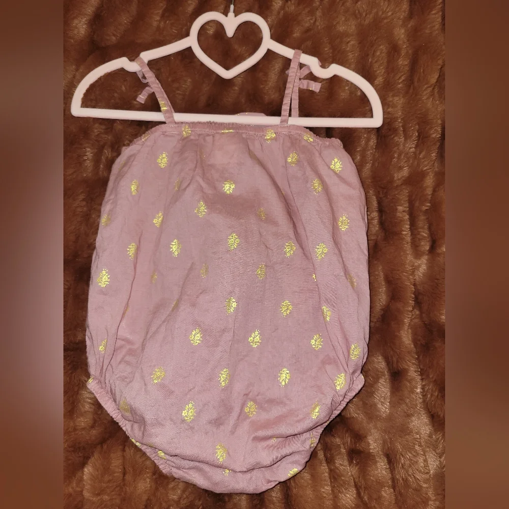 Baby Bgosh Pink W/ Golden Flowers Romper & Orange Dress White Daisys